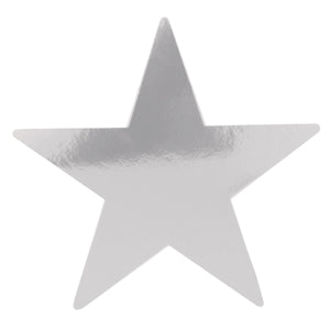 Jumbo 20 inch Foil Party Star Cutout - silver - Bulk 12 Pack