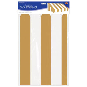 Beistle Bulk 3-D Gold/White Awning Wall Decoration - 6 Pack