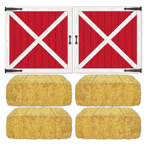 Barn Loft Door/Hay Bale Printed Party Props - Bulk/72 Props