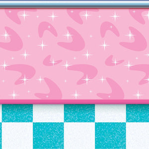 50's Soda Shop Party Backdrop - Bulk 6 Pack