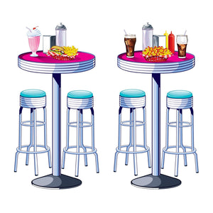 Soda Shop Tables/Stools Party Props - Bulk 24 Pack