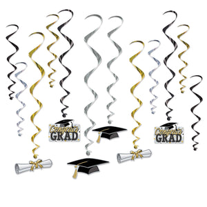 Graduation Party Whirls - Bulk 72 Pack