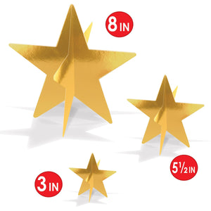 Bulk 3-D Gold Foil Star Centerpieces (Case of 36) by Beistle