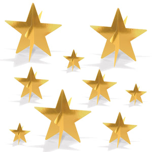 Bulk 3-D Gold Foil Star Centerpieces (Case of 36) by Beistle