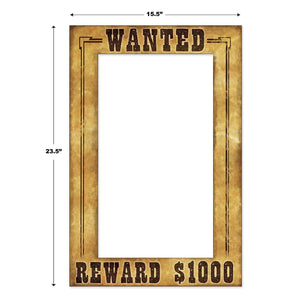 Western Wanted Photo Fun Frame, party supplies, decorations, The Beistle Company, Western, Bulk, Western Party Theme, Western Party Decorations