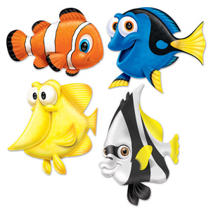 16.75 Inch- Under The Sea Fish Party Cutouts - Bulk 48 Pack