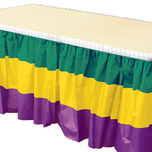 Mardi Gras Table Skirting, party supplies, decorations, The Beistle Company, Mardi Gras, Bulk, Holiday Party Supplies, Mardi Gras Party Supplies, Mardi Gras Tableware