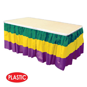 Mardi Gras Table Skirting, party supplies, decorations, The Beistle Company, Mardi Gras, Bulk, Holiday Party Supplies, Mardi Gras Party Supplies, Mardi Gras Tableware