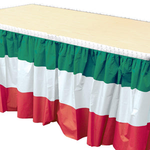 Red, White & Green Table Skirting, party supplies, decorations, The Beistle Company, Fiesta, Bulk, Holiday Party Supplies, Cinco de Mayo and Fiesta Party Supplies 