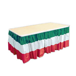 Fiesta Red, White/Green Table Skirt - Bulk/6 Table Skirts