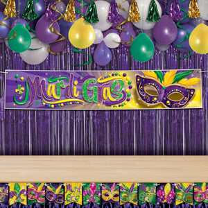 Bulk Mardi Gras Banner (12 Pkgs Per Case) by Beistle