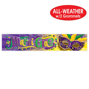 Bulk Mardi Gras Banner (12 Pkgs Per Case) by Beistle