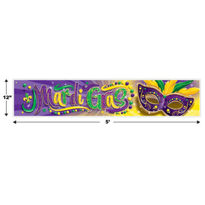 Bulk Mardi Gras Banner (12 Pkgs Per Case) by Beistle