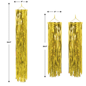 Mini Flame Resistant Gleam 'N Columns Gold, party supplies, decorations, The Beistle Company, General Occasion, Bulk, Holiday Party Supplies, Mardi Gras Party Supplies, Mardi Gras Party Decorations, Mardi Gras Columns