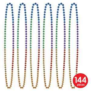 Bulk Bulk Rainbow Bead Necklaces (720 Per Case) by Beistle