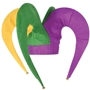 Mardi Gras Felt Jester Hat - Bulk 6 Pack