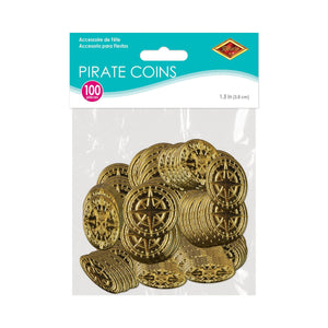 Beistle Plastic Pirate Coins (12 Packs of 100) - Pirate Party Decorations, Pirate Party Supplies