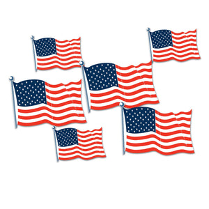 American Flag Party Cutouts - Bulk 72 Pack