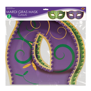 Jumbo Mardi Gras Mask Cutouts (2/Package)