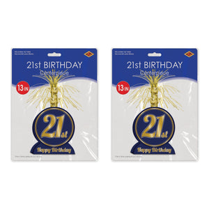 Beistle 21st Birthday Centerpiece (Pack of 12) - 21st Birthday, Birthday Decorations