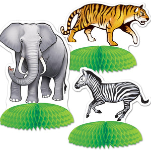 Bulk Jungle Safari Animal Mini Centerpieces (Case of 96) by Beistle