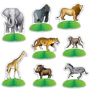 Jungle Safari Animal Mini Party Centerpieces - Bulk 96 Pack