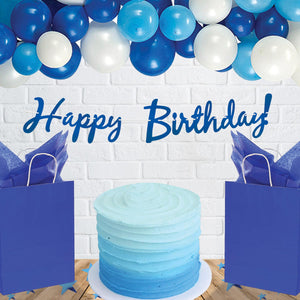 Beistle Foil Happy Birthday Streamer Blue