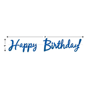 Beistle Foil Happy Birthday Streamer Blue