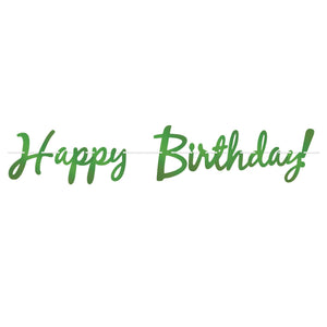 Foil Happy Birthday Party Streamer Green - Bulk 12 Pack