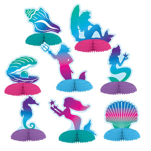 Mermaid Mini Party Centerpieces - Bulk 96 Pack