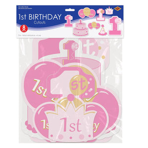 Bulk 1st Birthday Cutouts (Case of 96) by Beistle