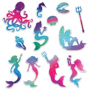 Mermaid Party Cutouts - Bulk 144 Pack