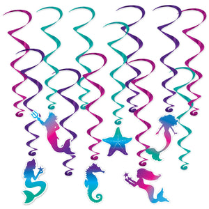 Mermaid Party Whirls - Bulk 72 Pack