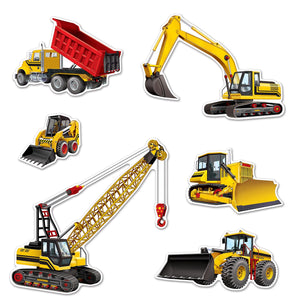 Construction Equipment Party Cutouts - Bulk 72 Pack