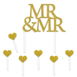 Mr/Mr Wedding Cake Topper - Bulk 12 Pack