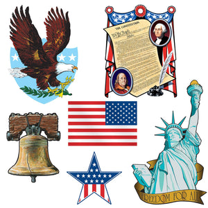 Bulk Patriotic Cutouts (Case of 72) by Beistle