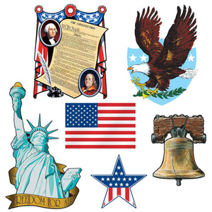 Patriotic Party Cutouts - Bulk 72 Pack