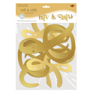 Bulk Foil Mr & Mrs Streamer (Case of 12) by Beistle