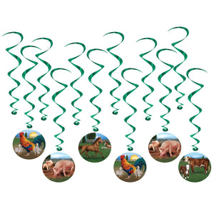 Farm Animal Party Whirls - Bulk 72 Pack