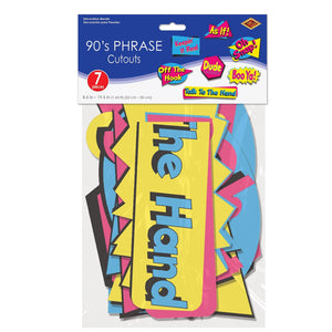 Bulk 90's Phrase Cutouts (Case of 84) by Beistle