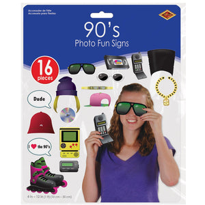 Bulk 90's Photo Fun Signs (Case of 192) by Beistle