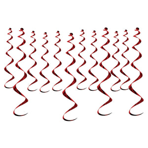 Metallic Party Whirls - burgundy - Bulk 72 Pack