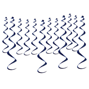 Metallic Party Whirls - navy - Bulk 72 Pack