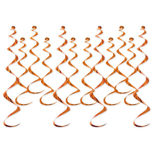 Metallic Party Whirls orange - Bulk 72 Pack