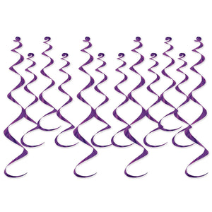 Metallic Party Whirls purple - Bulk 72 Pack