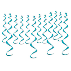 Metallic Party Whirls - turquoise - Bulk 72 Pack