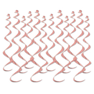 Metallic Party Whirls - rose gold - Bulk 72 Pack