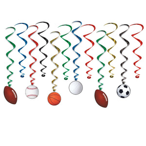 Sports Party Whirls - Bulk 72 Pack