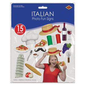 Bulk Italian Photo Fun Signs (Case of 180) by Beistle