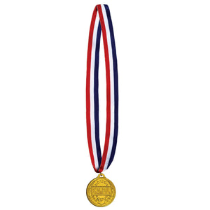 Champion Medal with Ribbon - Bulk 12 Pack